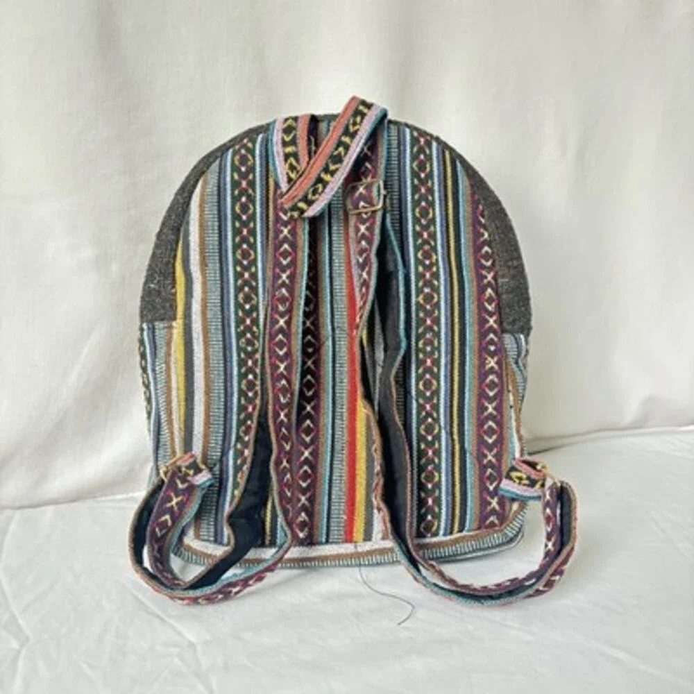 Handcrafted Nepal‎ Hemp Backpack | Boho Hippie Festival Bag